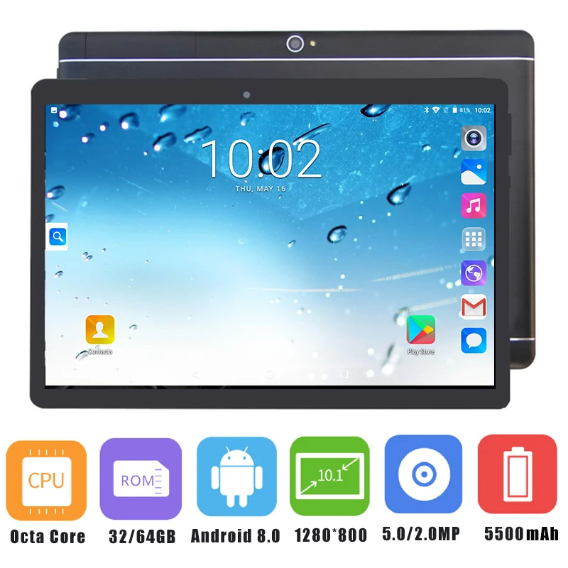 

Free shipping 10 Inch Tablet PC 3G 4G LTE Octa Core 4GB RAM 64GB ROM Dual SIM 5.0MP Android 8.0 GPS Bluetooth Tablet PC 10.1