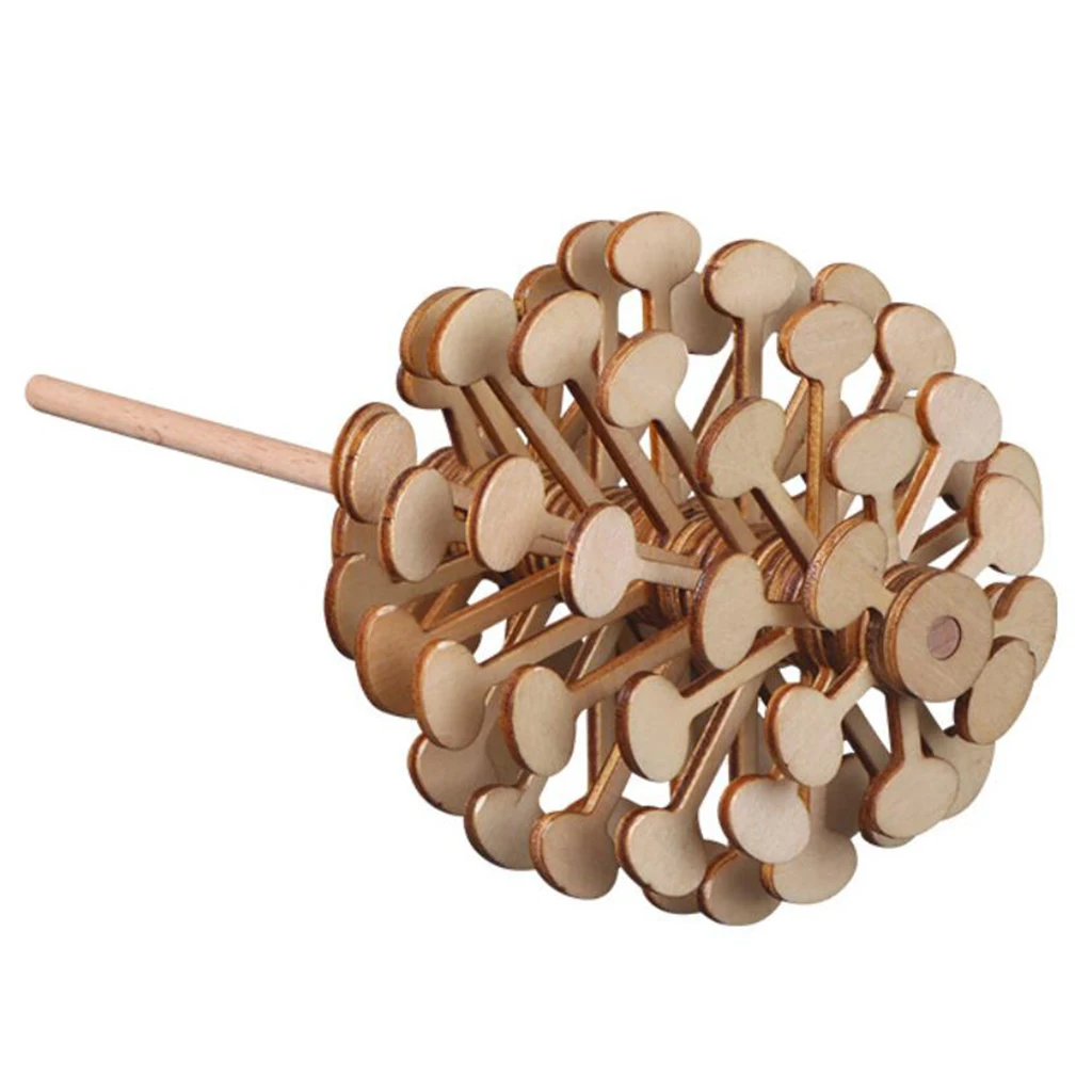 Wooden Rotating Lollipop Sensory Visual Relaxation Desk Toy Novelty & Gag Toys for Kids Adults, 24.5cm