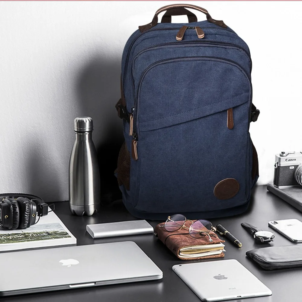 2019 New Fashion Men's Backpack Vintage Canvas Bagpack School Bag Boy Travel Bags Large Capacity Travel Laptop Backpacks Mochila (2)