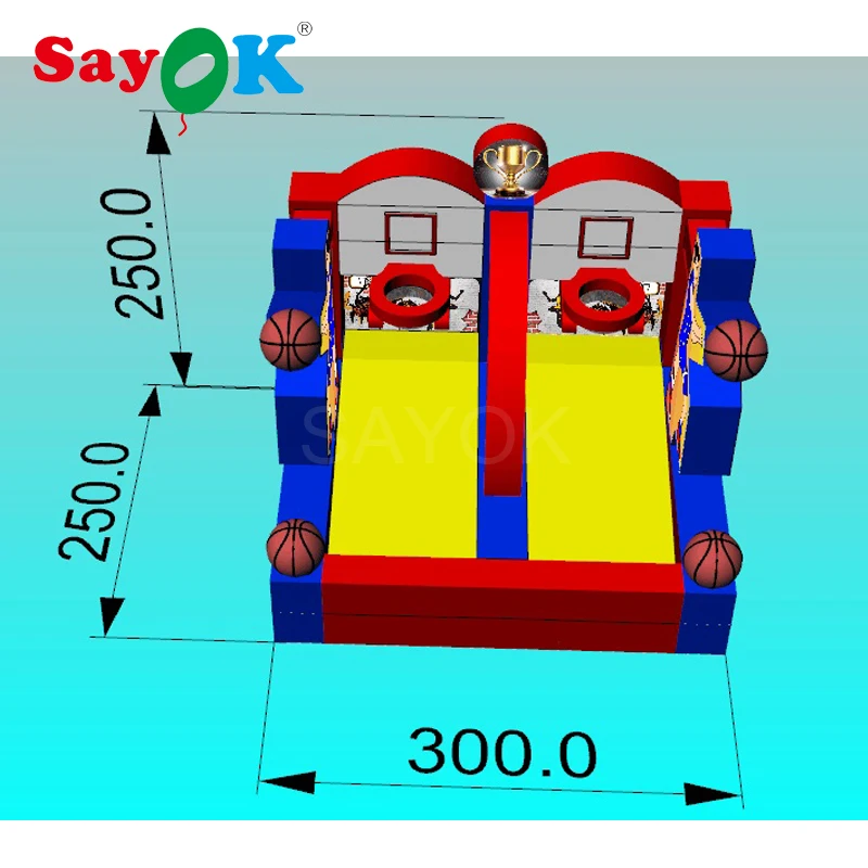 Съемки обручи игры гигантский Надувное баскетбольное кольцо бросать мяч в баскетбольную надувные игры с вентилятором для игровой центр 2 размера