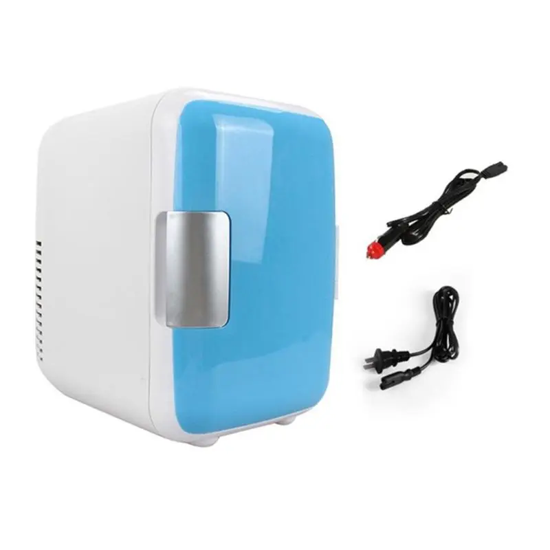 Двойное использование мини-холодильник Ультра тихий автомобильный холодильник низкий уровень шума морозильная камера охлаждение и нагревательная коробка - Цвет: blue