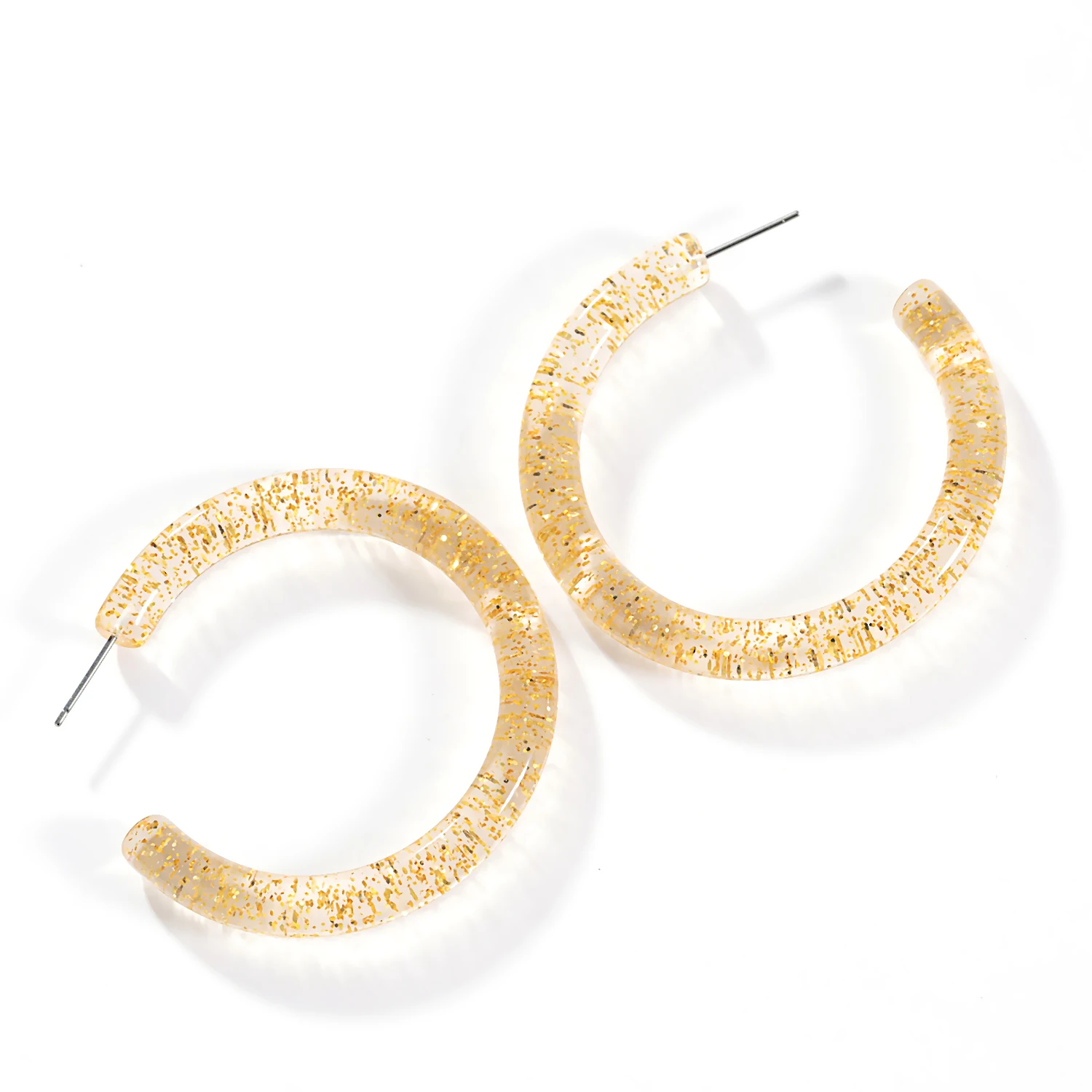

2018 Korean Fashion Acrylic Tortoiseshell Earrings Multi Color Acetic Arc C Shaped Earrings Geometric Circle Earrings Wholesale