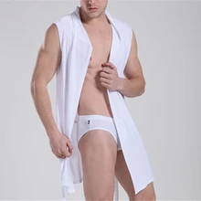 Мужские халаты, банный халат, мужской однотонный халат, мужские купальные пижамы, 4 цвета, плюс размер, XXL, сексуальные пижамы, Летние удобные с v-образным вырезом