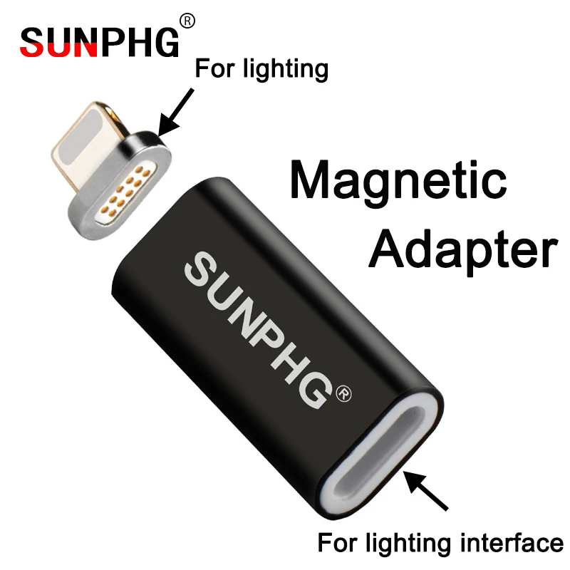 

SUNPHG Magnetic Charging Data Adapter Converter For iPhone Metal Magnet Phone Mini Connector Fast Charger Cable Plug 2.4A