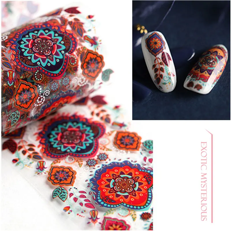 

HNUIX 10 pieces 4*100cm Colorful Nail Sheet Transfer Adhesive Sticker Custom Pattern Envelope Slider Ribbon Decoration Manicure