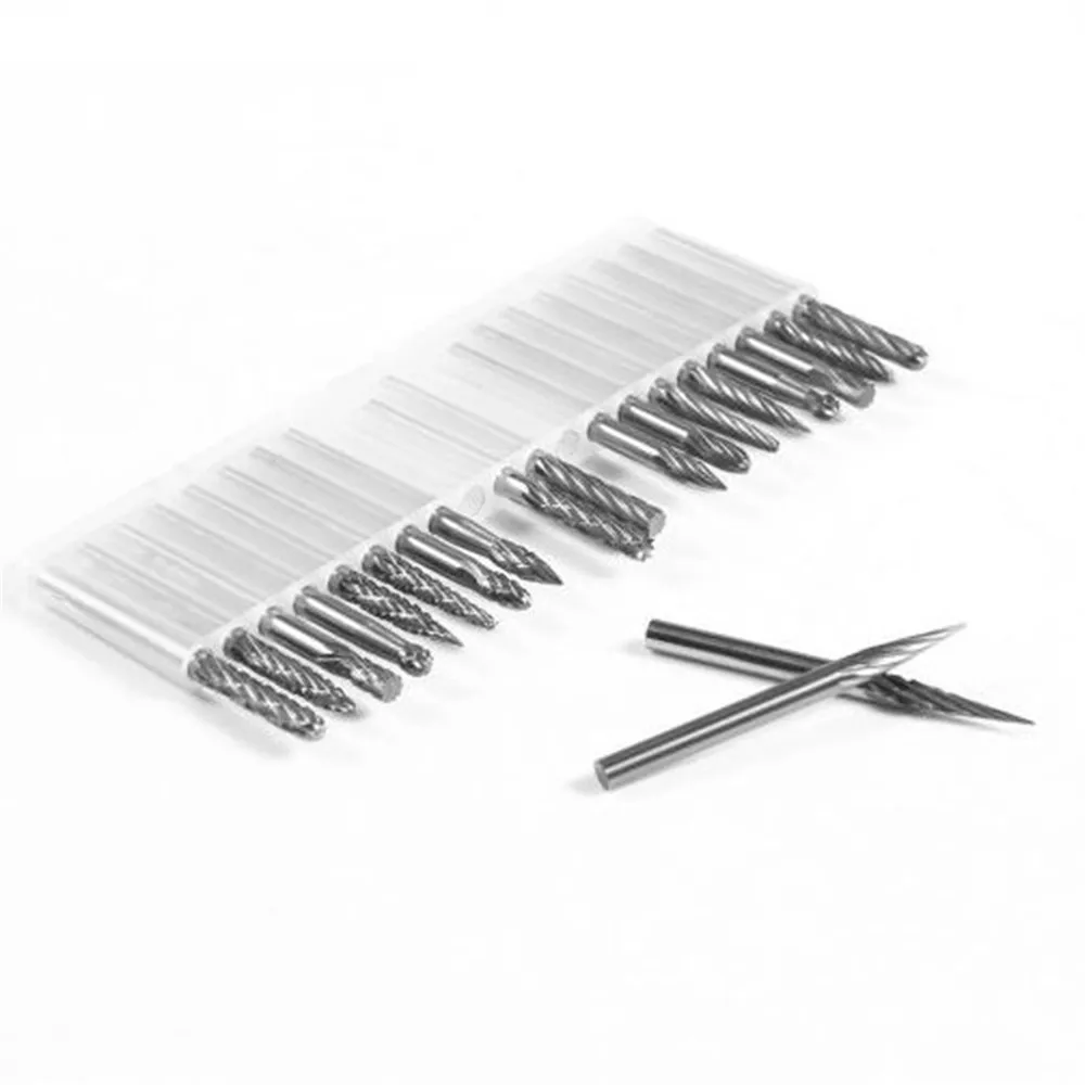 Portable 20pcs Tungsten Steel Solid Carbide Burrs Rotary Tool Drill Bits Set 3*3mm Good Portable 20pcs Tungsten Steel Solid Carbide Burrs Rotary Tool Drill Bits Set 3*3mm Good