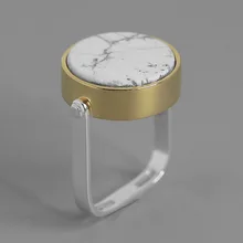 INATURE 925 пробы серебряные модные простые белые мраморные кольца на палец для женщин обручальное кольцо ювелирные изделия