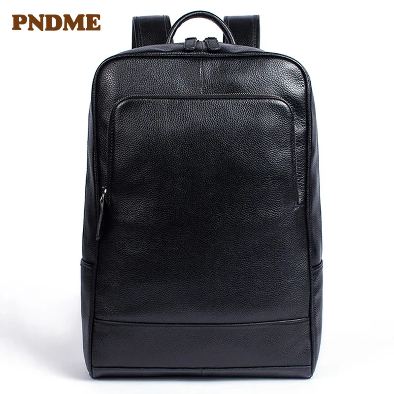 

Leisure business leather backpacks wear-resistant large capacity male and female cowhide computer backpacks