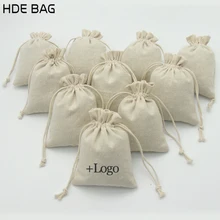 Холщовая Сумка для упаковка ювелирных изделий/макияж/подарок/Свадебные/вечерние/хранения/обувные мешки хлопок пылезащитный мешок шнурок на заказ Печать логотипа