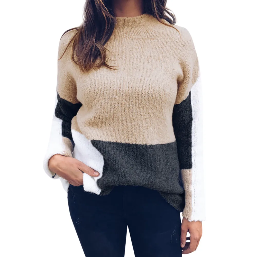 Pull Femme Hiver Dames Новый Женский Повседневный джемпер с длинными рукавами и круглым