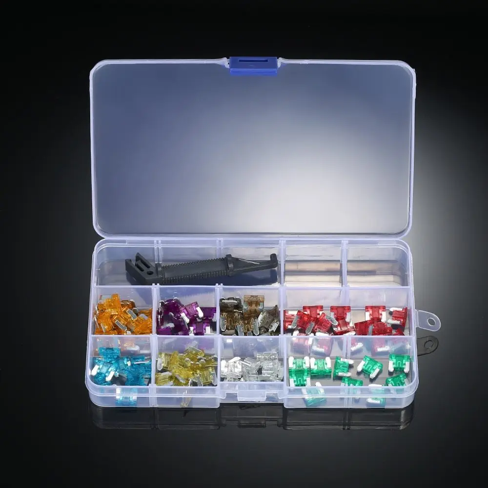 

100PCS Assorted Mini Standard Blade Fuse Micro Fuse Assortment Kit for Auto Truck Car Boat SUV Automotive Replacement Fuses