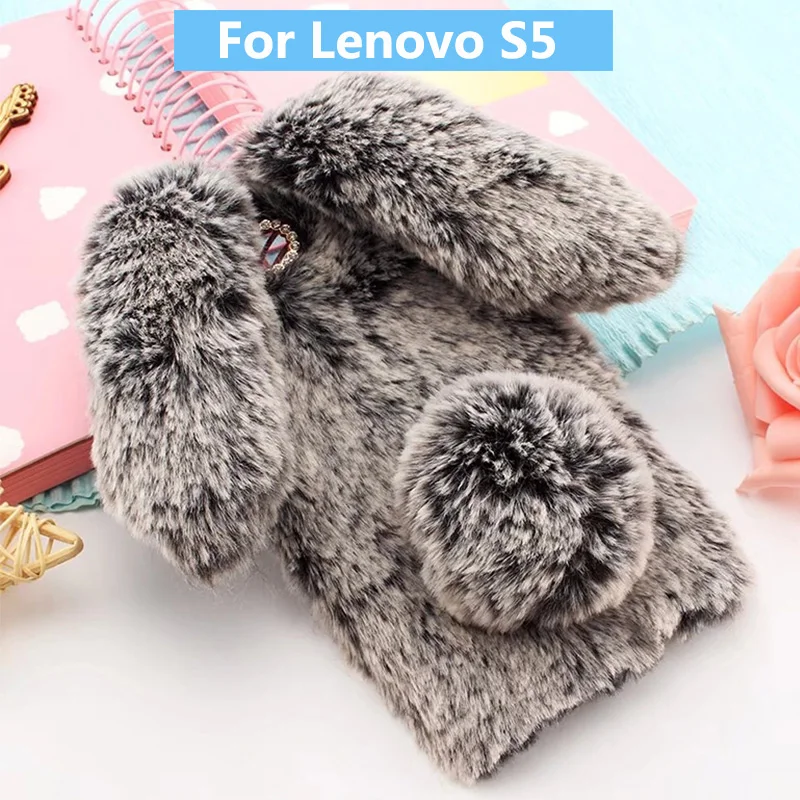 

Plush Bunny Case for Lenovo S5 K520 Soft Fur Cute 3D Rabbit Ears TPU Diamond Case Cover for Lenovo S5 K520 Fluffy Case