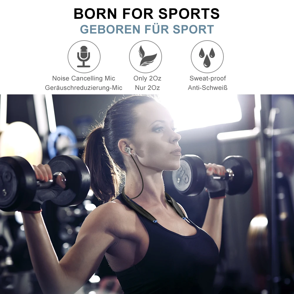 ZEALOT H7 Bluetooth Headphones with Magnet Attraction, Slim Wireless Earphone Neckband Sport Earbuds with Mic For iPhone Android