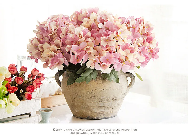 1 шт., искусственный цветок гортензии для свадьбы, свадьбы, дня рождения, Цветочный декор