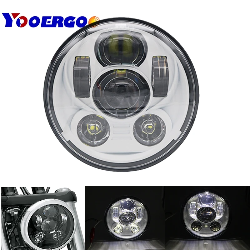 

5-3/4" 5.75 inch Motorcycle LED Projector Full Halo Headlight For Dyna Sportster