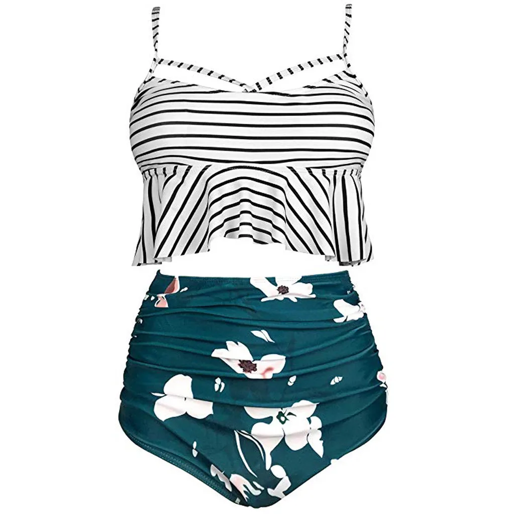 

2019 New Bikinis Women Swimsuit High Waist Bathing Suit Plus Size Swimwear Push Up Bikini Set Vintage Beach Wear Biquini 2.0#