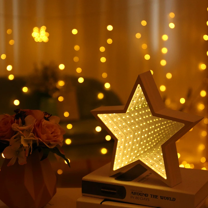 3D Marquee LED Tunnel Lamps Novelty Illusion Star Cloud Pineapple Heart Bell Night Lights Creative Gift Decor Lamp For Wall Desk (10)