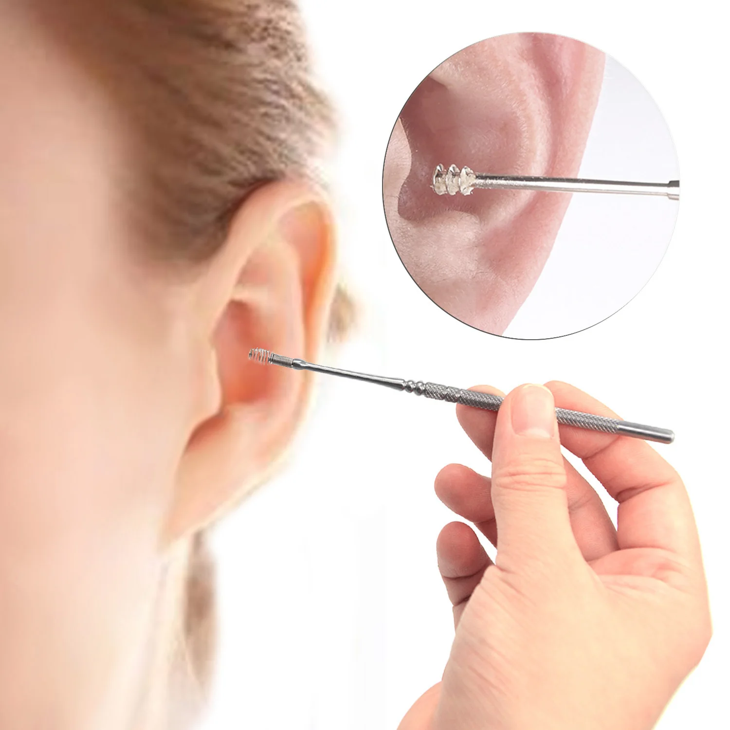 Defoyou Telinga Perlengkapan Pembersih Anti Karat Telinga Picker Telinga Curette Wax Pick Penghilang Tools Set dengan Portabel Penyimpanan Kotak untuk rumah Pribadi Rumah Sakit Klinik Sliver-Internasional