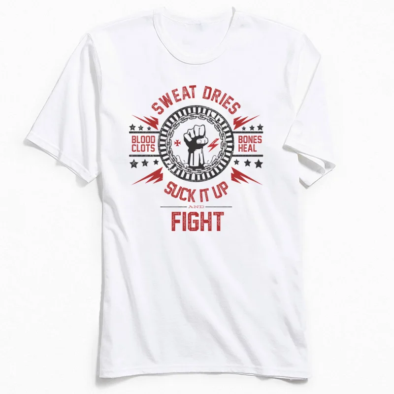 Suck It Up - Fight 100% Cotton Fabric Printing Tops Shirts Funky Short Sleeve Men's T-Shirt Normal Summer Tshirts O-Neck Suck It Up - Fight white