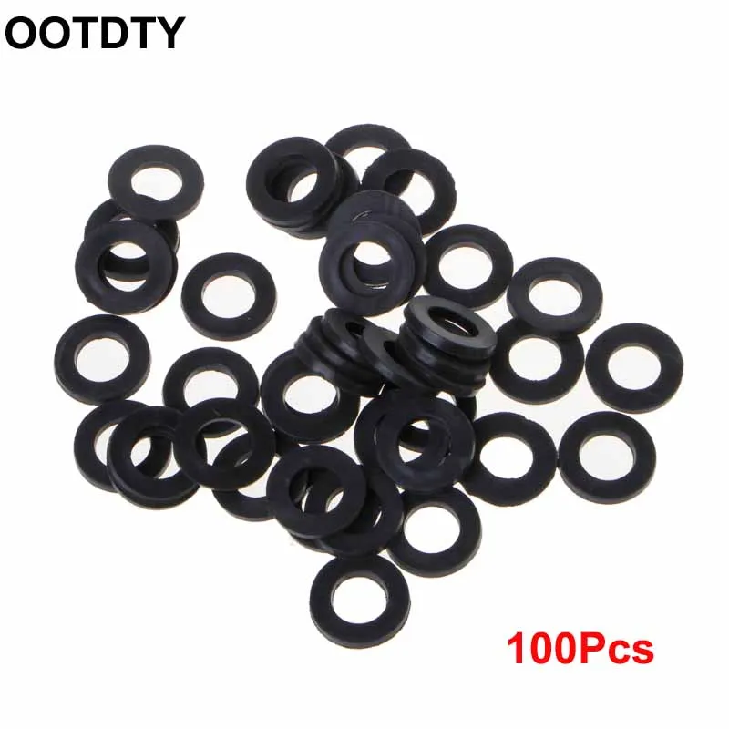 100pcs Flat Rubber Seal O Ring Hose Gasket Rubber Washer Lot For