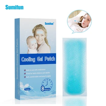 

Sumifun 7Pieces=1Box Child/Adult Menthol Cooling Gel Patches Physical Fever Reducer 5x12cm Fever Cooling Sheet K03701