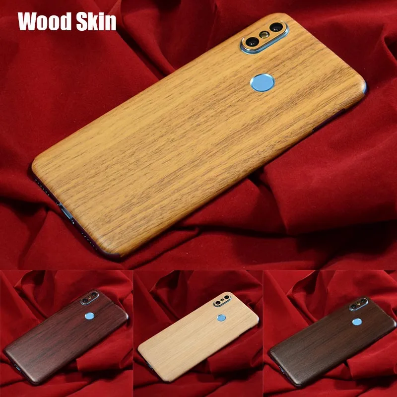 Phone Back Cover Film For Xiami Mi A2 6X LeatherCarbon Fiber Wood Skins Protective Paste Stickers For Xiaomi A2  MiA2 6X 5.99