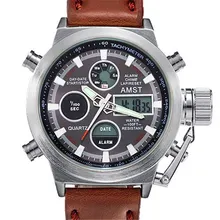 Montres Hommes 2016 Mode Militaire Sport Quartz Montre De Plongée Étanche Bracelet En Cuir Armée Numérique-Montre Relogio Masculino