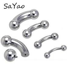 1 шт нержавеющая сталь прямые штанги кольца для бровей банан изогнутый Козелок Уха Пирсинг PA ниппель кольцо Бар губы ювелирные изделия для тела