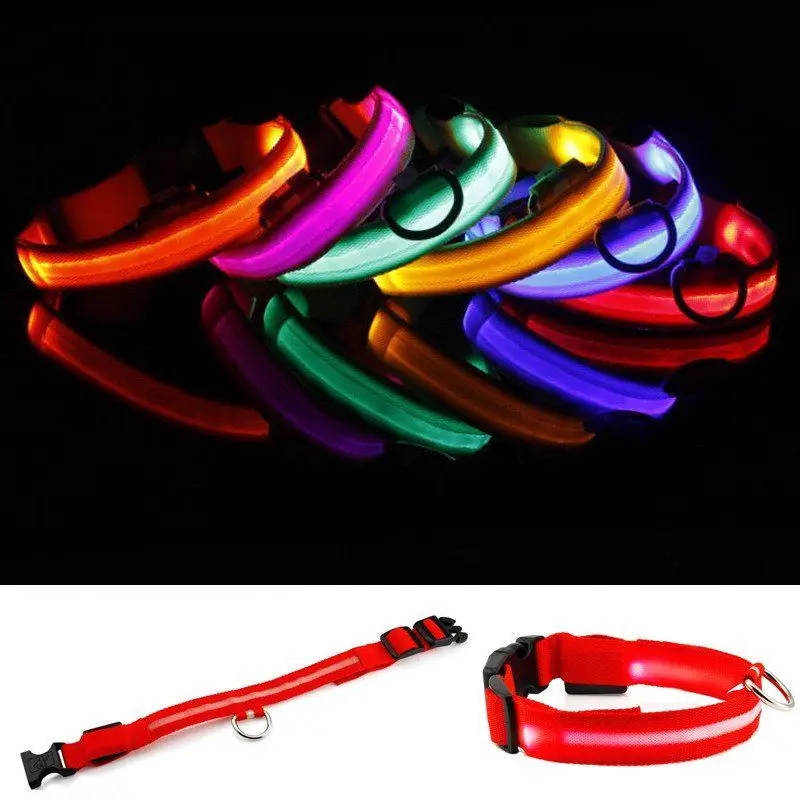 5PCS 2016 Hot Light up Leash Flashing Glow In The Dark LED Nylon Perros