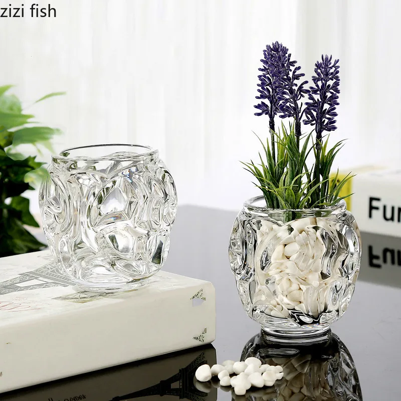 glass Hydroponics vase succulent plants Creative Transparent small Flower arrangement Candlestick Home Decorations | Дом и сад