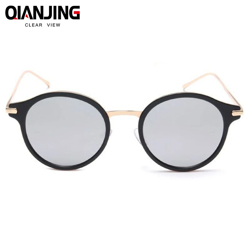 QIANJING 2018 роскошные женские солнцезащитные очки модные круглые винтажные Ретро