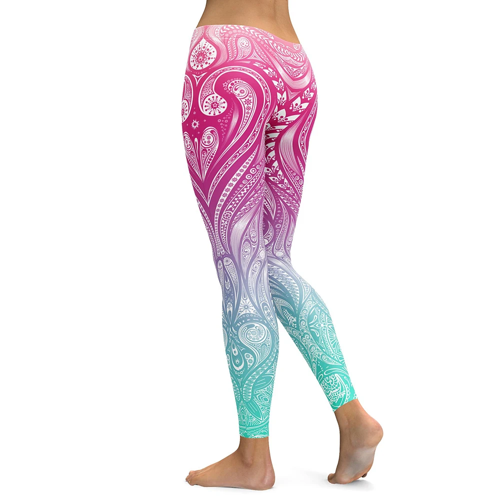 NADANBAO дизайн леггинсы женские мандала цветок цифровой печати леггинсы фитнес Леггинсы эластичные тренировки размера плюс брюки