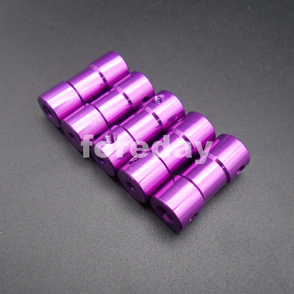 HQ 5PCS Aluminum Purple 3.17-4mm Shaft Motor Flexible Coupling Coupler Length: 25mm dia. 10mm+1 Spanner wrench 3.17-4 *FD482X5+1