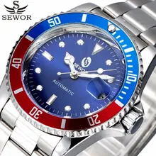 Автоматические механические часы SEWOR Авто Дата Топ бренд класса люкс спортивные Дизайнерские мужские армейские часы Relogio Masculino