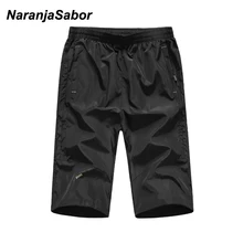 NaranjaSabor, летние новые мужские шорты капри, спортивная одежда, дышащие мужские шорты для мальчиков, быстросохнущие шорты для бега, свободные пляжные шорты, 5XL