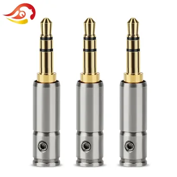 

QYFANG 3.5mm Earphone Plug Audio Jack 3 Poles Stereo Adapter Headphone Gold Plated Stainless Steel Shell Solder Wire Connector