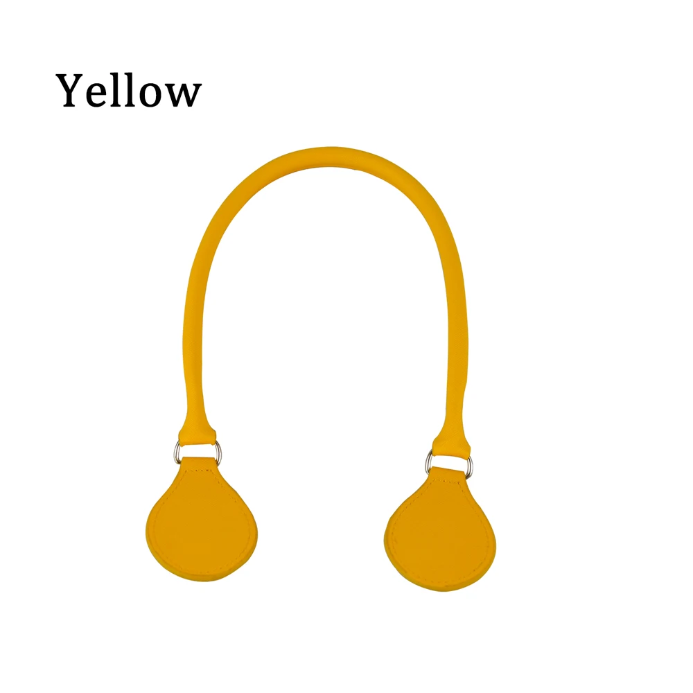 TANQU, 1 шт., лаконичная круглая кожаная ручка с d-образной пряжкой, капли для классического мини Obag, корзина, ведро, городской шик, женская сумка - Цвет: yellow