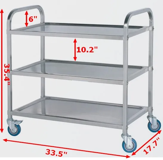 3 Shelf Stainless Steel Utility Cart Steel Door With Frame Steel Wire Rope Pricecart Drawer Aliexpress