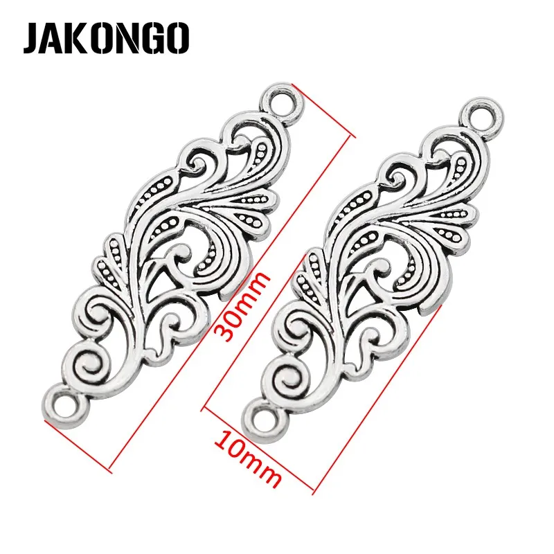 JAKONGO 20 шт античные посеребренные Цветочные соединители для ювелирных изделий