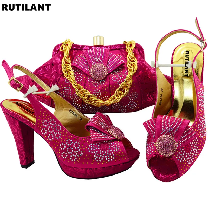 Italiaanse Bijpassende Schoen en Tas Set voor Bruiloft Bijpassende Schoenen en Tas Set Versierd met Strass Nigeriaanse Vrouwen Schoenen en tas Italiaanse Bijpassende Schoen en Tas Set voor Bruiloft Bijpassende Schoenen en Tas Set Versierd met Strass Nigeriaanse Vrouwen Schoenen en tas