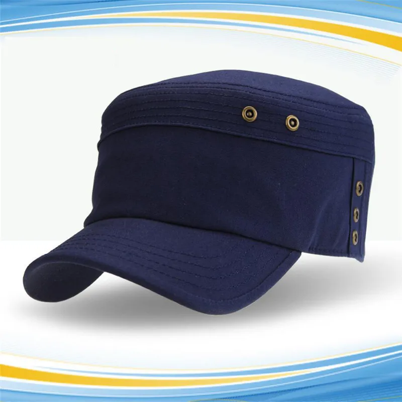 

New men baseball cap black spring summer and autumn outdoor snapback cotton hats men's solid color adjustable flat top hat