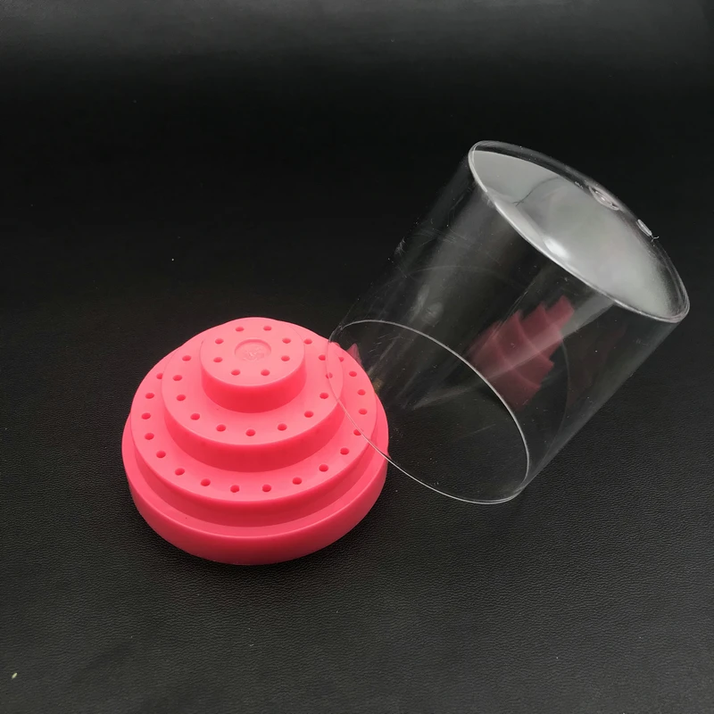 Стоматологический лабораторный инструмент 48 отверстий(круглый) пластиковый держатель бура боры Блок Чехол Коробка