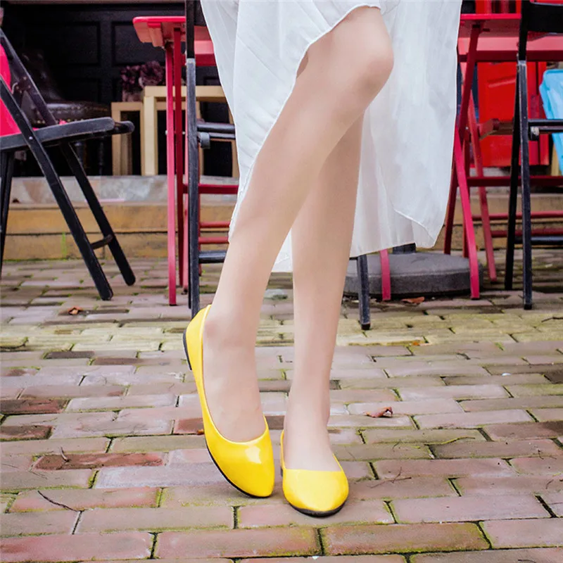 

Plus Size 41 Shoes Women Leather Flats Candy Color Woman Loafers Spring Autumn Flat Shoes Women Zapatos Mujer Slip On Shoes #40