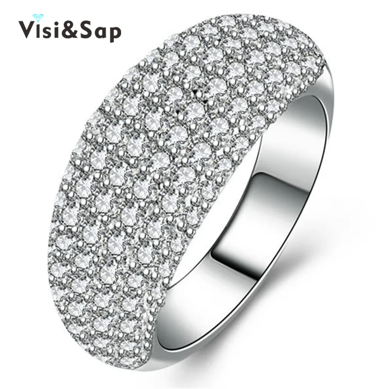 

Real silver plated rings Czech CZ diamond Euramerica Anniversary Rings For women Wedding engagement bague fashion Jewelry VSR234