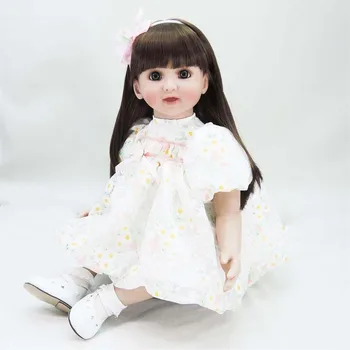 

Reborn Dolls Kids Toy 24inch 60cm silicone simulation Real Life reborns toy Alive Doll adorable longhair princess toddlers Hot
