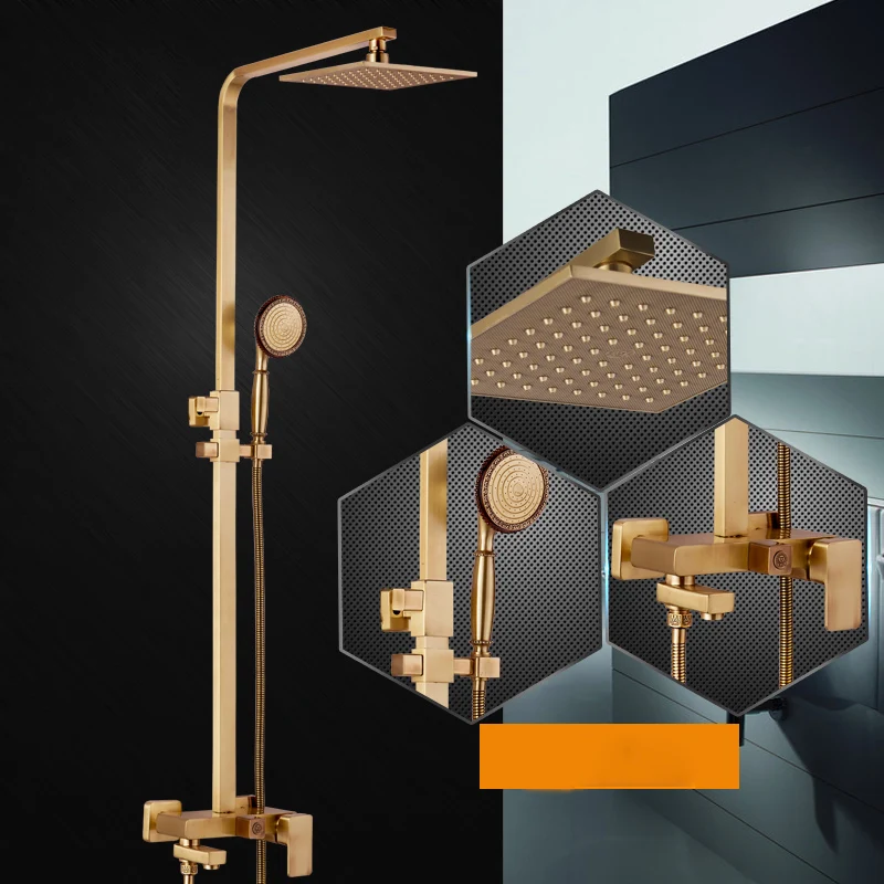Wholesale and Retail Antique Brass Best Quality Bathroom Shower Mixer Faucet Wall Mounted