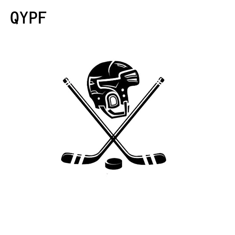 QYPF 15,2 см* 15,8 см автомобильный тьюнинг хоккейный шлем винил забавные автомобильные наклейки Черный Серебряный S2-0590