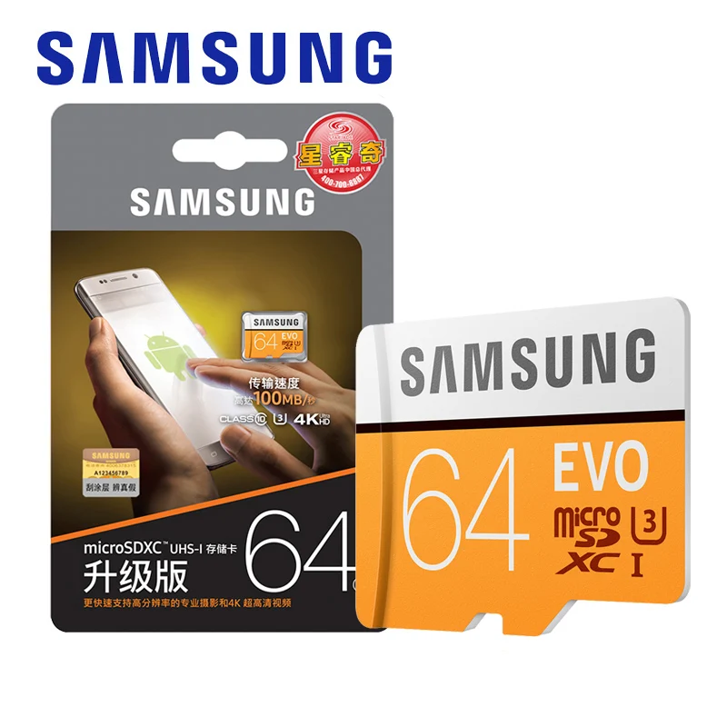 Карта памяти SAMSUNG Micro SD 128 Гб класс 10 Microsd 32 64 SDHC/SDXC TF карта sd 64G U3 U1 evo plus для