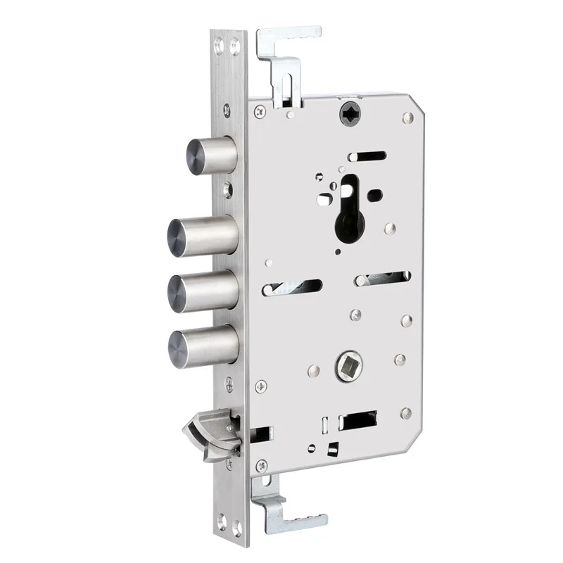 Security door stainless steel lock body,pitch size 6068, for Intelligent fingerprint, Lift up, lock& Push down, open