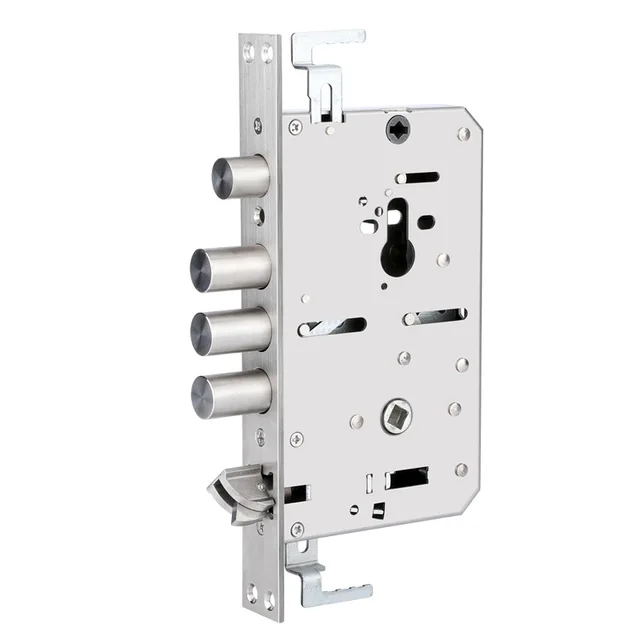 Security door stainless steel lock body ,pitch size 6068, for Intelligent fingerprint, Lift up, lock& Push down, open 3